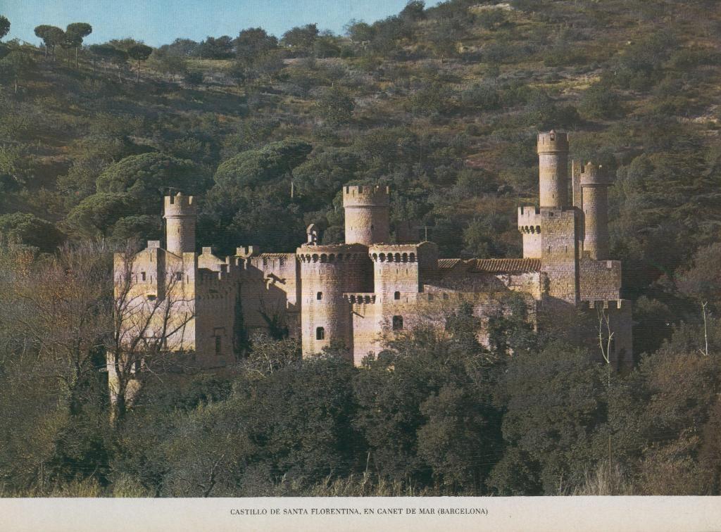 Lamina Castillos de España Edicion 1967 No.024: CASTILLO DE SANTA FLORENTINA (CANET DE MAR, BARCELONA)