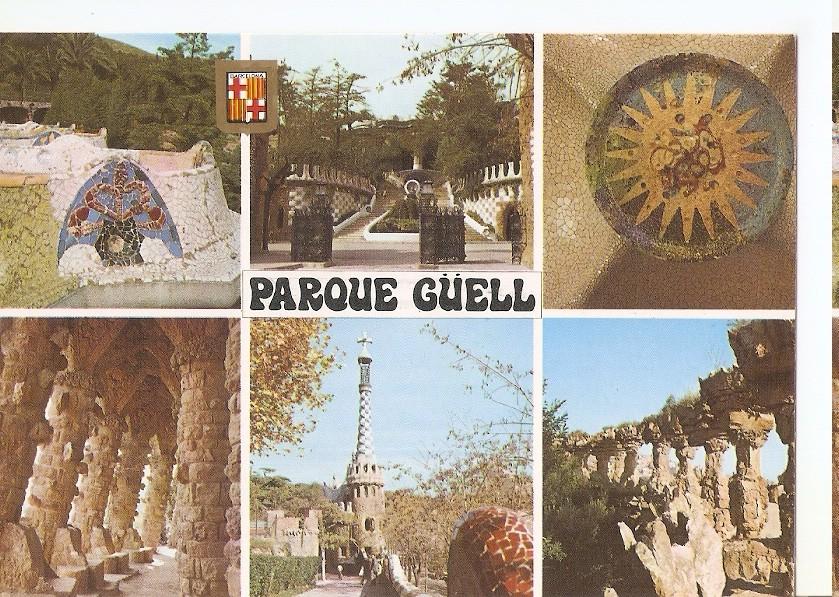 Postal 044701 : Parque Guell Barcelona. Obras de Gaudi