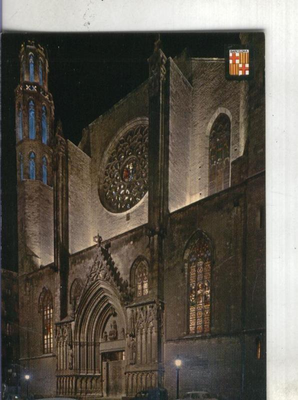 Postal 002376: Barcelona: vista nocturna de Santa Maria del Mar