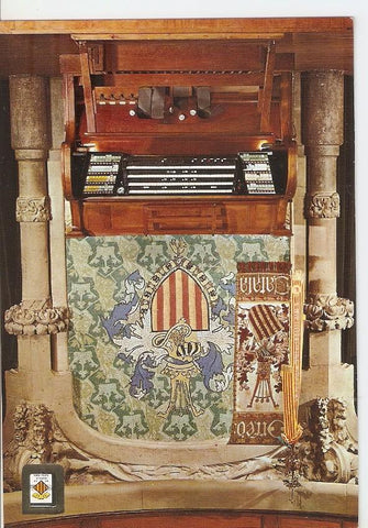 Postal 046312 : Bandera del Orfeo Catalan. Diseño modernista del arquitecto Antoni M. Gallissa. Palau de la Musica Catalana. Barcelona. Arquitecte: Domenech i Montaner (1908)