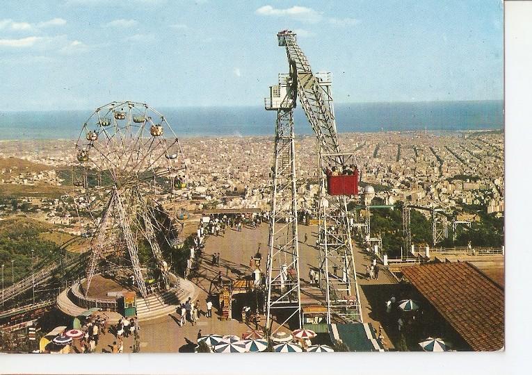 Postal 049021 : Barcelona. Tibidabo. Parque de Atracciones y ciudad al fondo