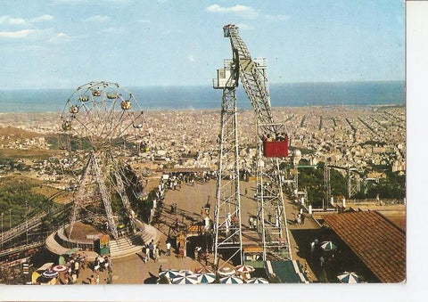 Postal 049021 : Barcelona. Tibidabo. Parque de Atracciones y ciudad al fondo