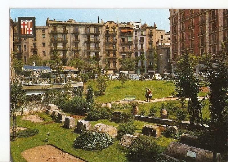 Postal 028732 : Plaza de la Villa de Madrid, Necropolis Romana, Barcelona Romanica