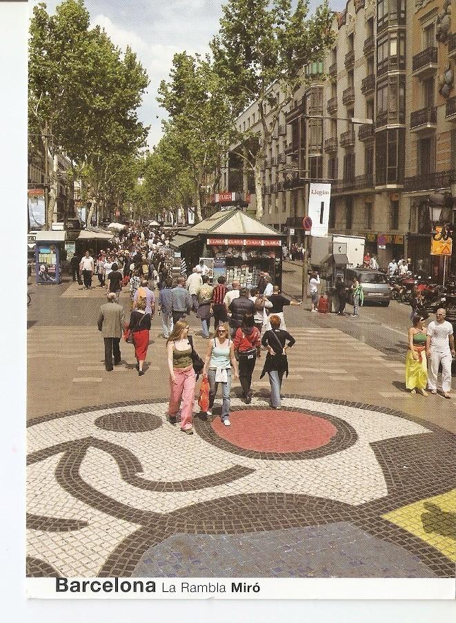 Postal 035869 : Barcelona La Rambla Miro Pla de la Boqueria