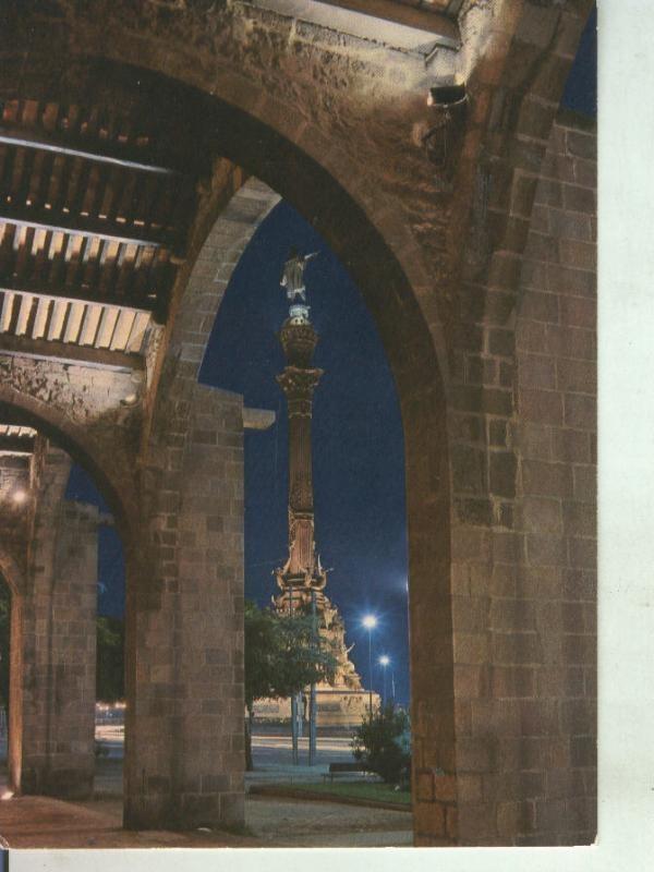 Postal 011420: Monumento a Colon visto desde las atarazanas de Barcelona
