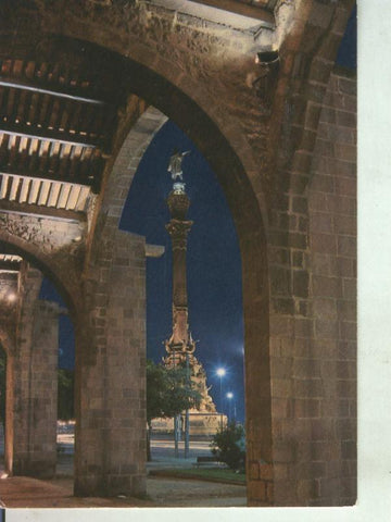 Postal 011420: Monumento a Colon visto desde las atarazanas de Barcelona