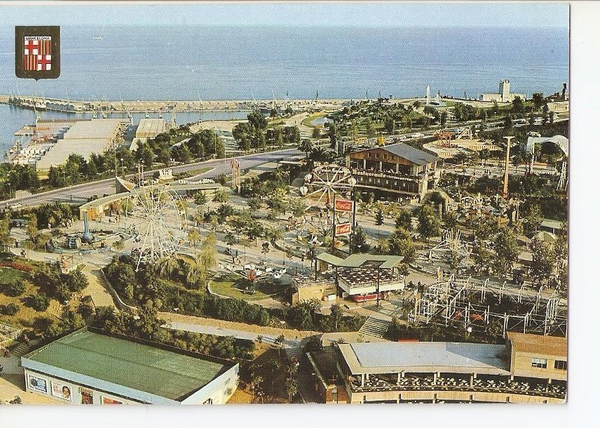 Postal 036573 : Barcelona. Parque de atracciones de Montjuich. Vista aerea