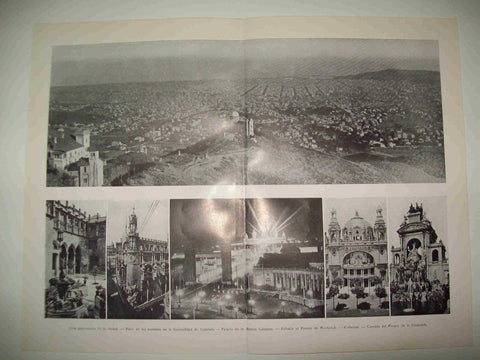LAMINA ESPASA 24721: Vistas de Barcelona