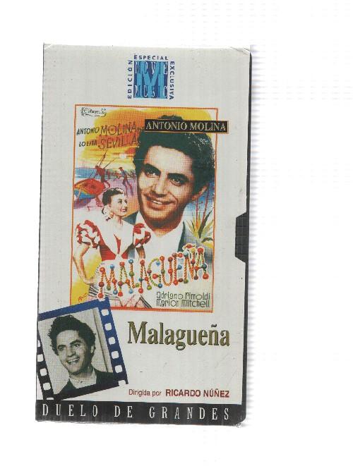 VHS pelicula: Malagueña - Duelo de Grandes. Antonio Molina, Lolita Sevilla. Dirigida por Ricardo Nuñez