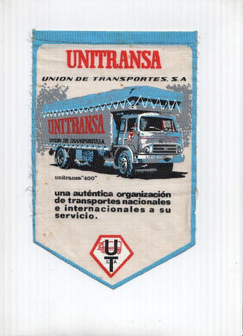 BANDERIN: UNITRANSA, Union de Transportes S.A - Ilustracion de Camion Antiguo 