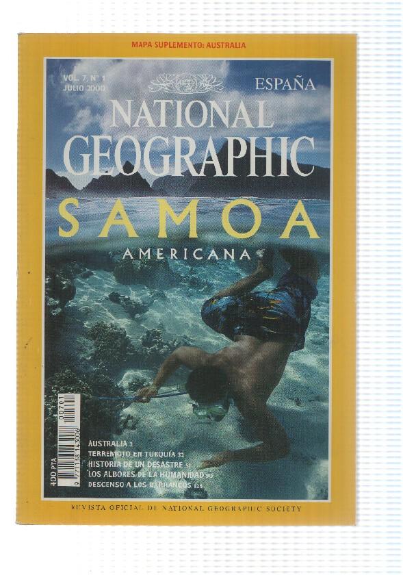 Revista National Geographic: Julio 2000, Le falta el mapa suplemento, vol 7 num 1 - Samoa Americana. 