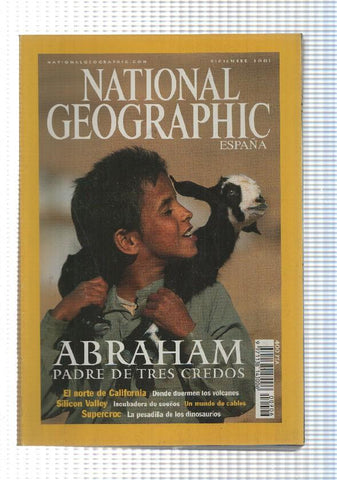 Revista National Geographic: Diciembre 2001, contracubierta agrietada, vol 9, num 6 - Abraham padre de tres credos