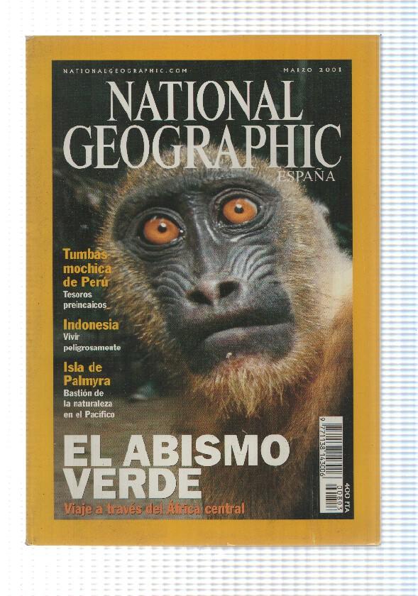 Revista National Geographic: Marzo 2001 (contracubierta agrietada), vol 8 num 3 - El abismo verde