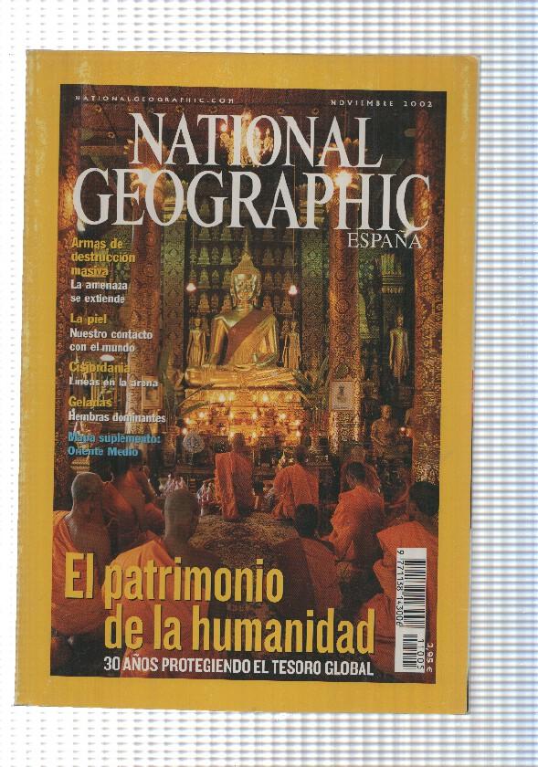 Revista National Geographic: Noviembre 2002, vol 11 num 5 - El patrimonio de la humanidad. Mapa suplemento: Oriente Medio