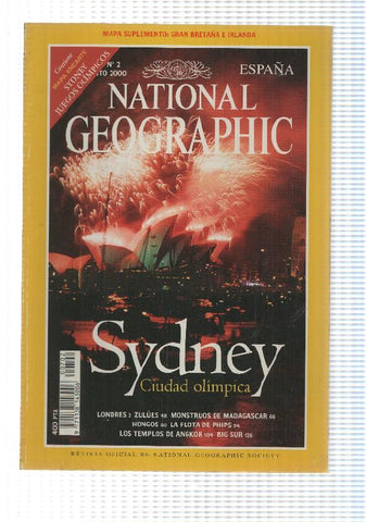 National Geographic Revista: Agosto 2000. Sidney Olimpica. Mapa Suplementario: Gran Bretaña e Irlanda