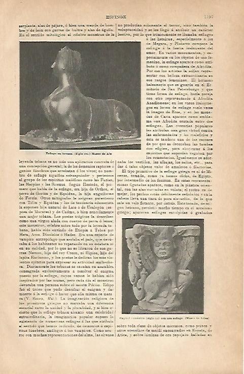 LAMINA ESPASA 18972: Esfinge de bronce