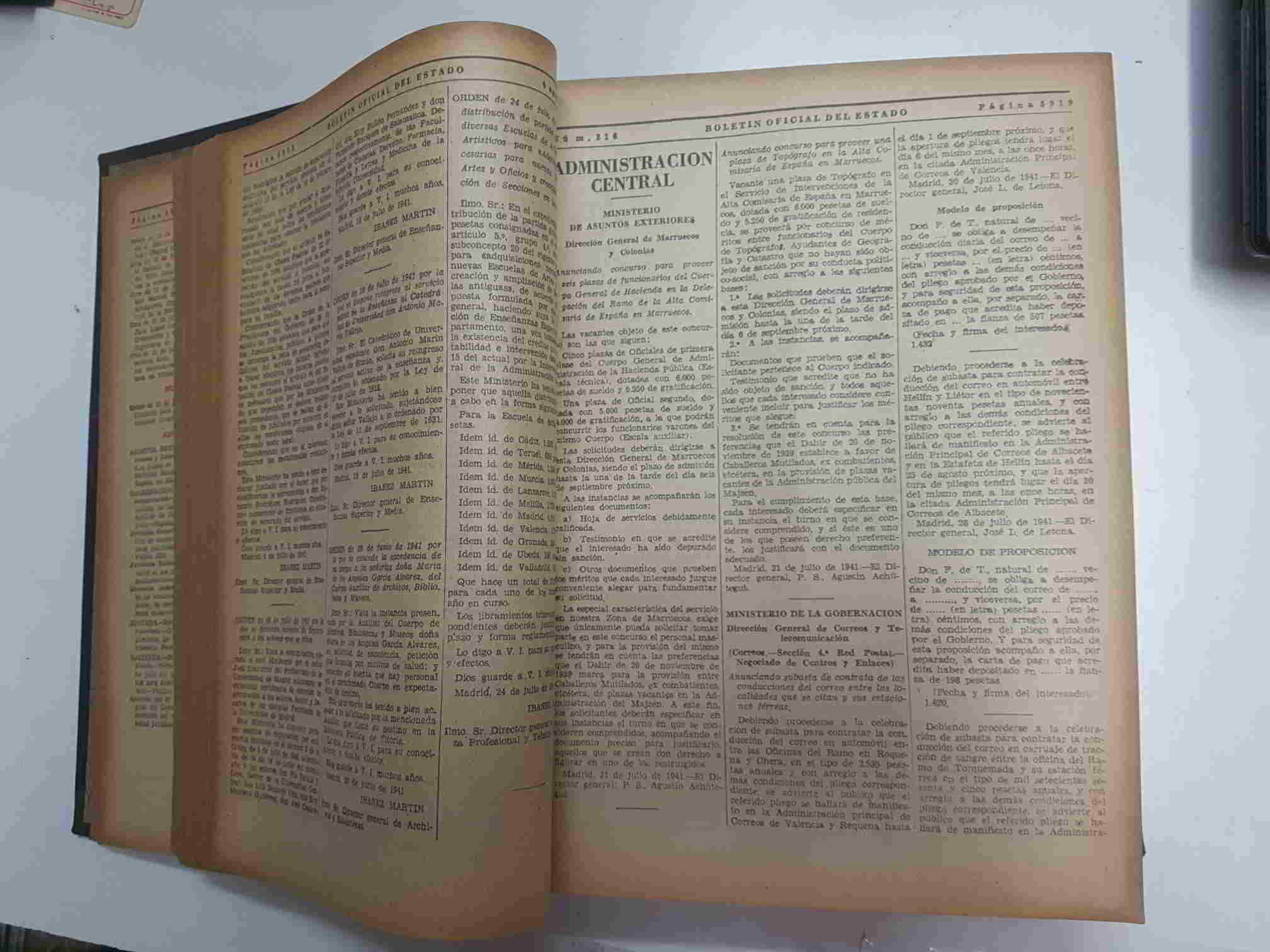 Libro: Boletin Oficial del Estado (España), agosto 1941