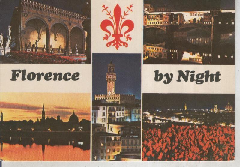 Postal 015841: Florencia de noche, italia