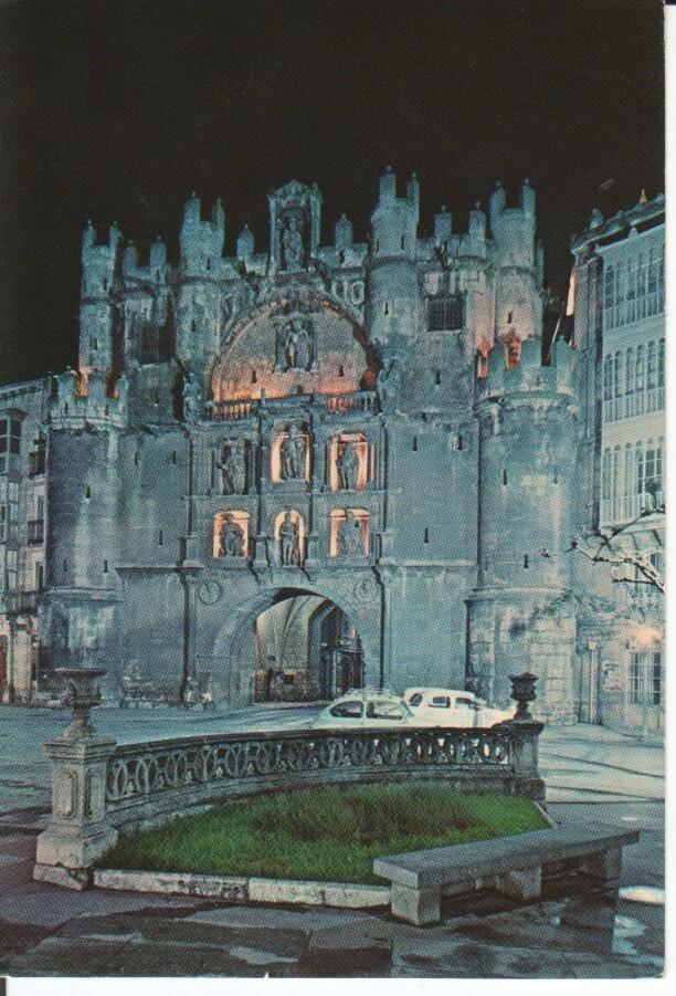 Postal-Postcard 17405: BURGOS - Arco de Santa Maria de Noche