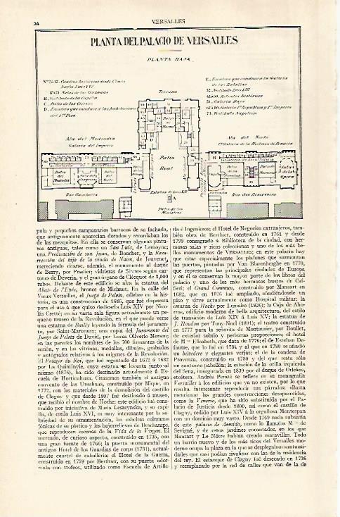 LAMINA ESPASA 28837: Planta de la planta baja del Palacio de Versalles