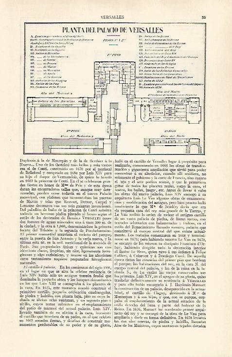 LAMINA ESPASA 28838: Planta de los pisos 1 y 2 del Palacio de Versalles