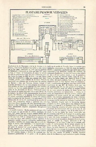 LAMINA ESPASA 28838: Planta de los pisos 1 y 2 del Palacio de Versalles