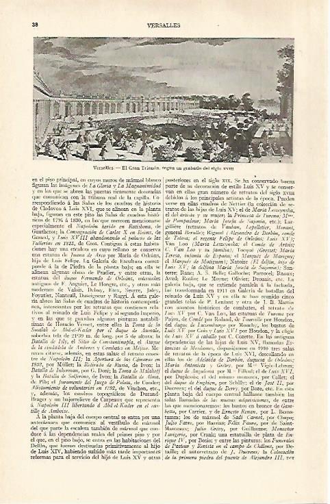 LAMINA ESPASA 28839: El Gran Trianon grabado del siglo XVIII