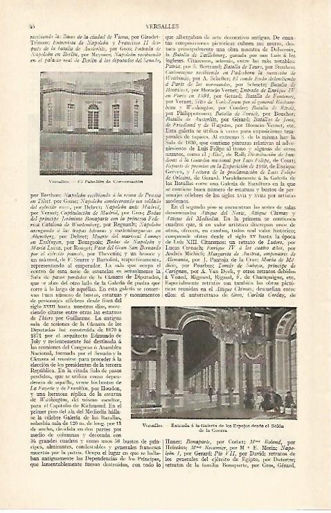 LAMINA ESPASA 28842: Pabellon de Conversacion y Galeria de los Espejos en Versalles