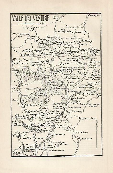 LAMINA ESPASA 28865: Mapa del Valle del Vesubie Francia
