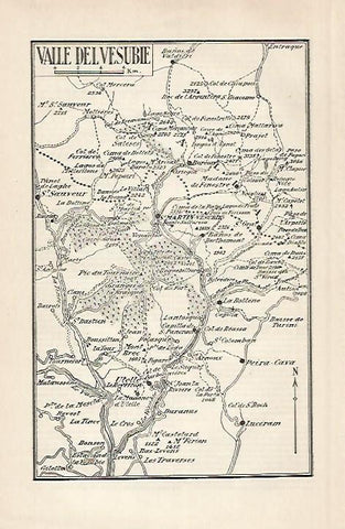 LAMINA ESPASA 28865: Mapa del Valle del Vesubie Francia