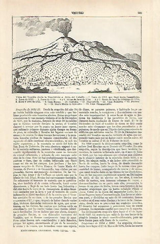 LAMINA ESPASA 28868: Vista del Vesubio desde la Nunciatela