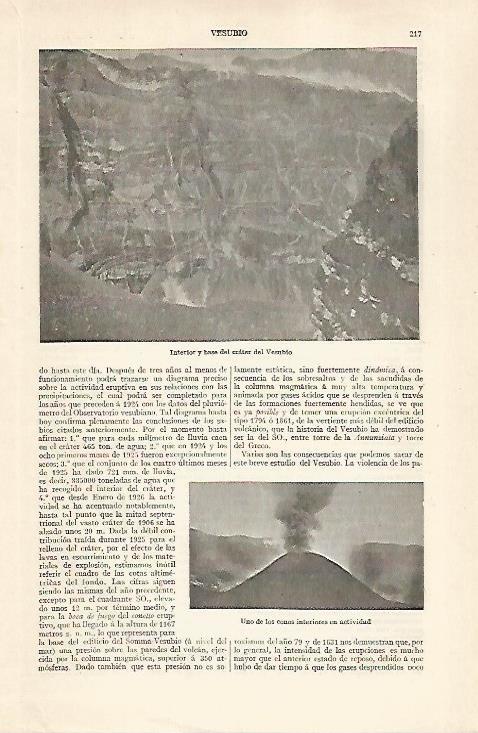 LAMINA ESPASA 28872: Interior y base del crater del Vesubio