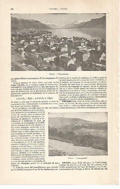 LAMINA ESPASA 28876: Vista de Vevey Suiza
