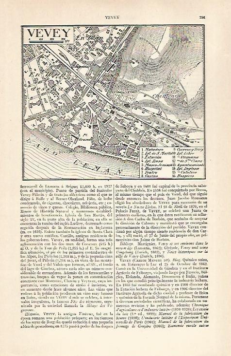 LAMINA ESPASA 28877: Plano de Vevey Suiza