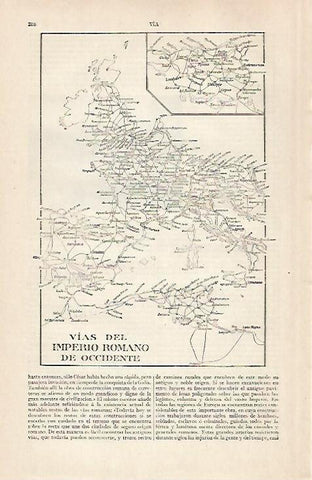 LAMINA ESPASA 28880: Mapa de las Vias del Imperio Romano de Occidente