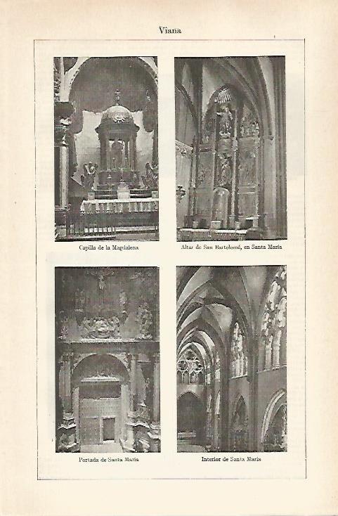 LAMINA ESPASA 28883: Vistas de Santa Maria de Viana Navarra