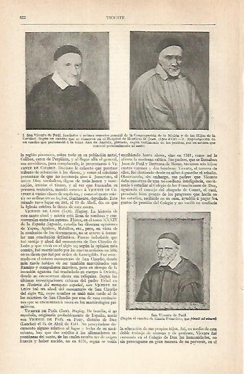 LAMINA ESPASA 28897: San Vicente de Paul