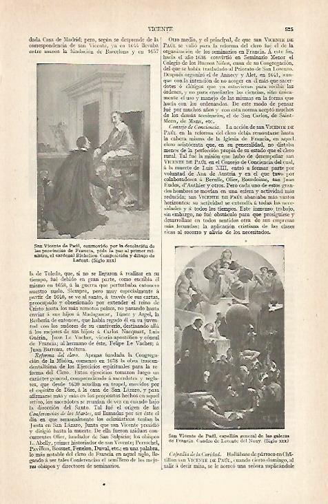 LAMINA ESPASA 28899: San Vicente de Paul por Lafont