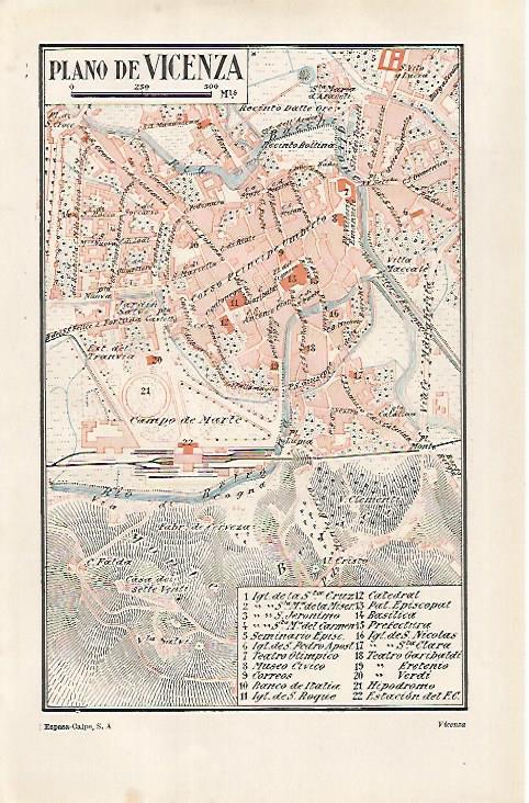 LAMINA ESPASA 28905: Plano de Vicenza Italia