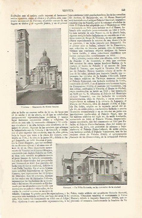 LAMINA ESPASA 28906: Santuario de Monte Berico en Vicenza Italia