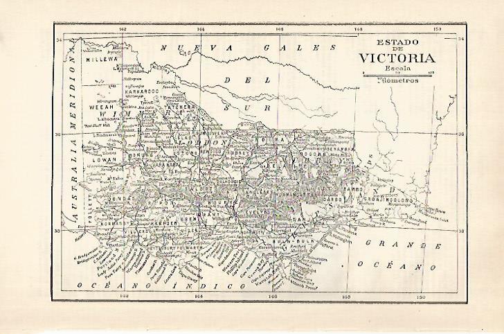 LAMINA ESPASA 28913: Mapa del Estado de Victoria