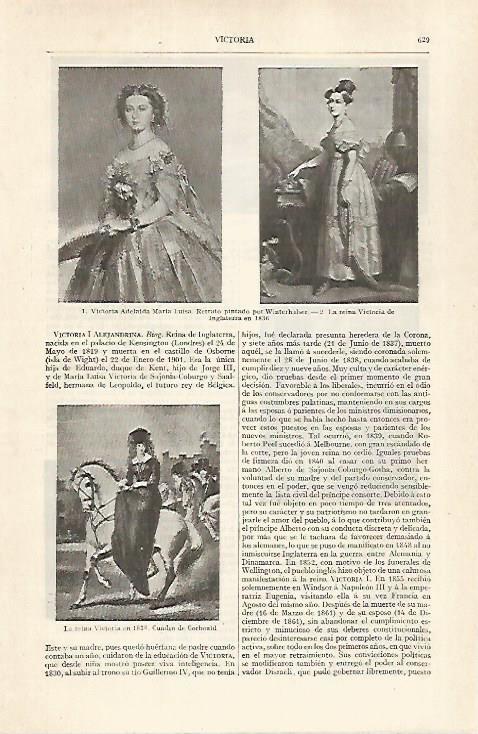 LAMINA ESPASA 28916: Retratos de Victoria Adelaida Maria Luisa y la reina Victoria de Inglaterra