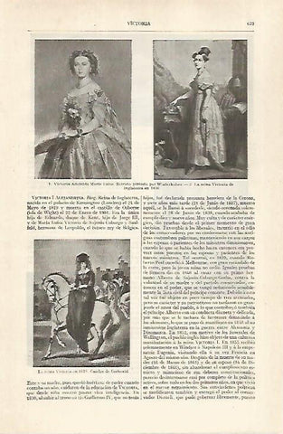 LAMINA ESPASA 28916: Retratos de Victoria Adelaida Maria Luisa y la reina Victoria de Inglaterra