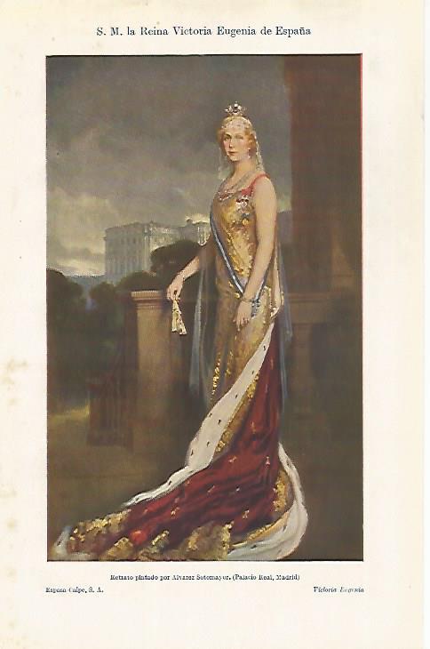 LAMINA ESPASA 28918: Retrato de la reina Victoria Eugenia de Espa?a