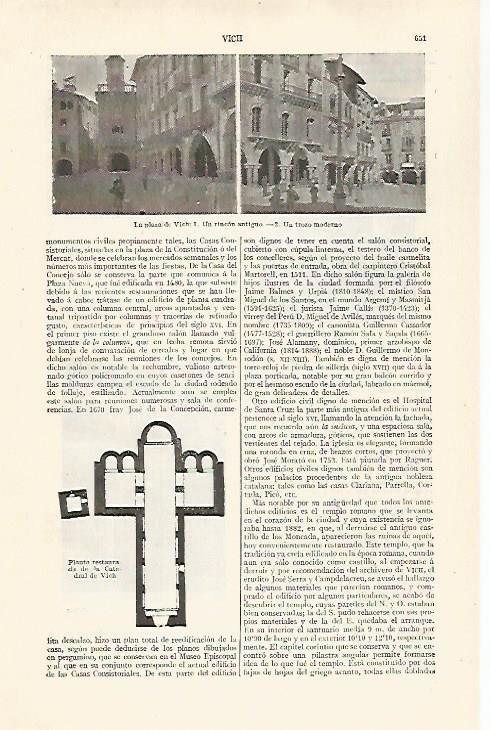 LAMINA ESPASA 28923: Plaza de Vic Barcelona