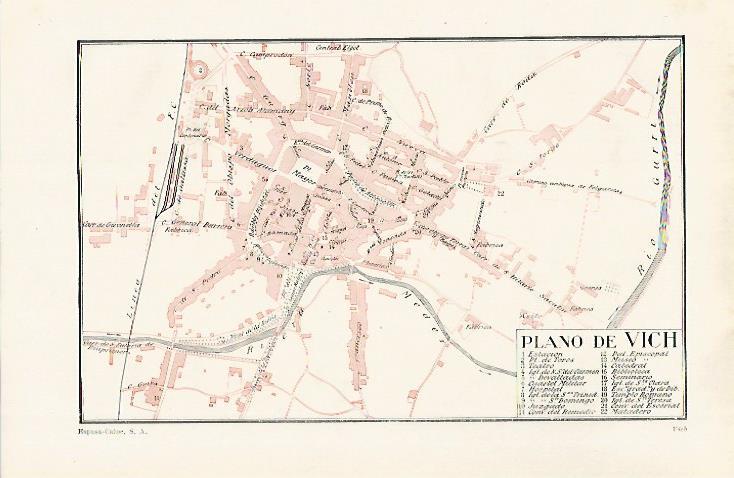 LAMINA ESPASA 28924: Plano de Vic Barcelona