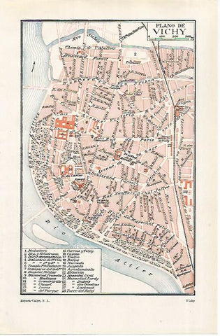 LAMINA ESPASA 28927: Plano de Vichy Francia