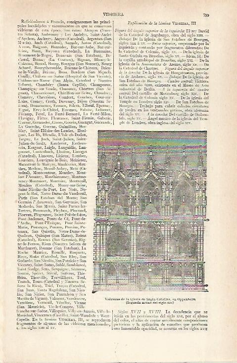 LAMINA ESPASA 28941: Vidrieras de la iglesia de Santa Catalina en Oppenheim