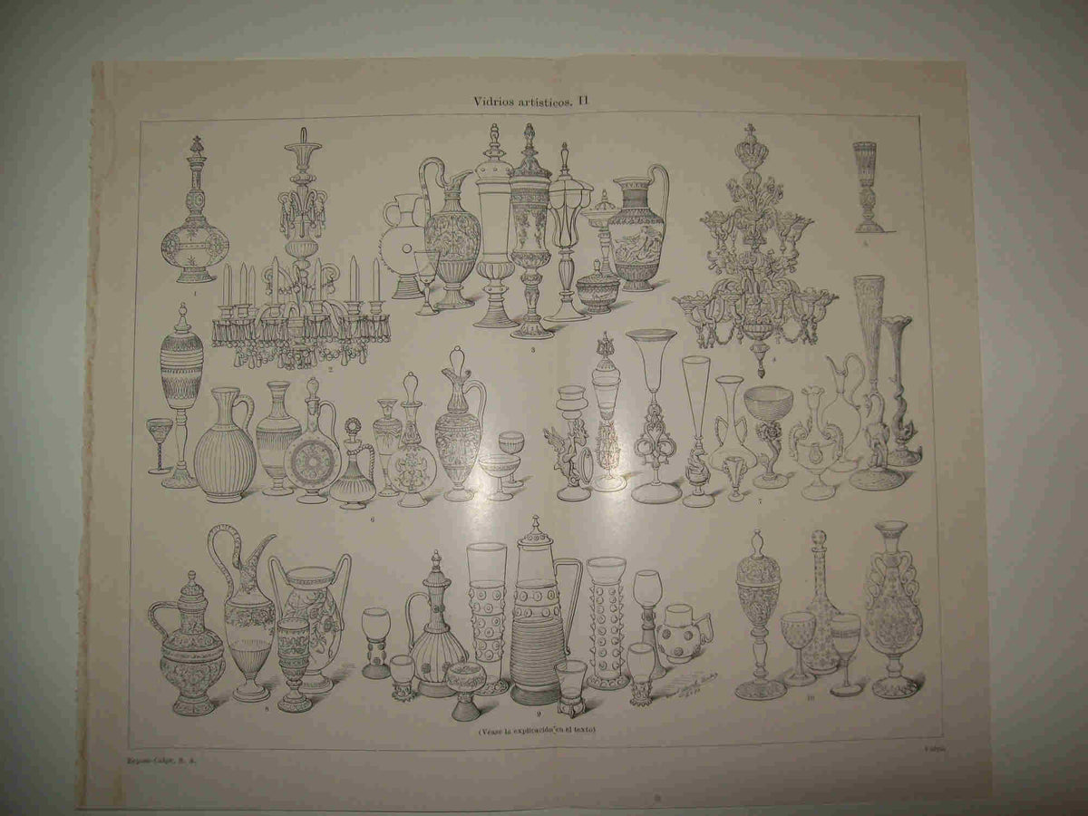 LAMINA ESPASA 28949: Modelos de vidrios artisticos