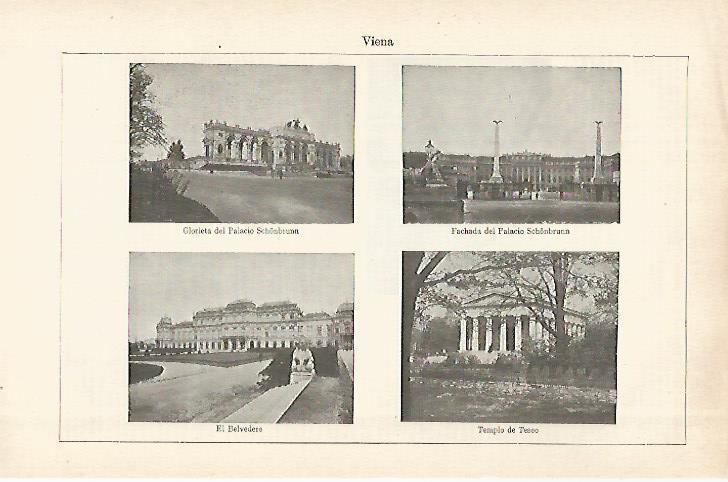 LAMINA ESPASA 28973: Belvedere Palacio Schobrunn y Templo de Teseo en Viena